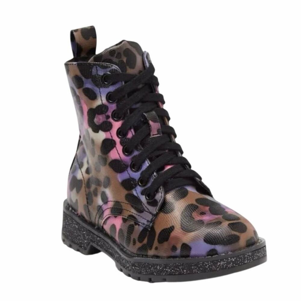 MIA Girls 3M Guiletta Combat Boots Multi Leopard New - Picture 7 of 7